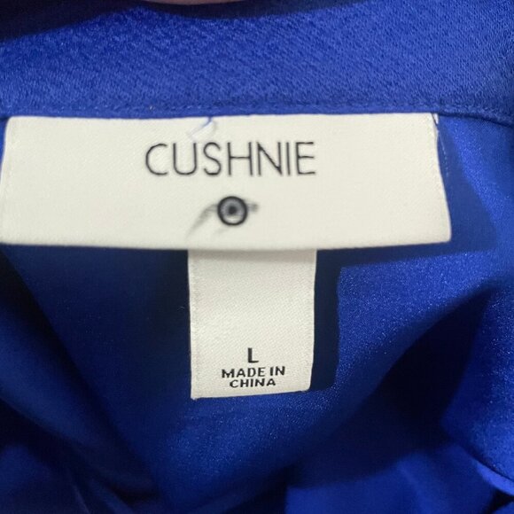 Cushnie Women's Coblat Blue Button Down Cut Out Back Maxi Dress Size Large - Picture 9 of 11